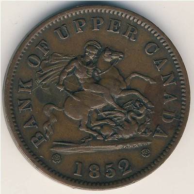 Верхняя Канада, 1 пенни (1850–1857 г.)