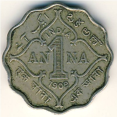 British West Indies, 1 anna, 1906–1910