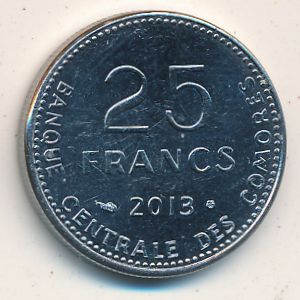 Коморские острова, 25 франков (2001–2013 г.)
