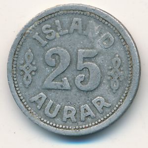 Iceland, 25 aurar, 1942