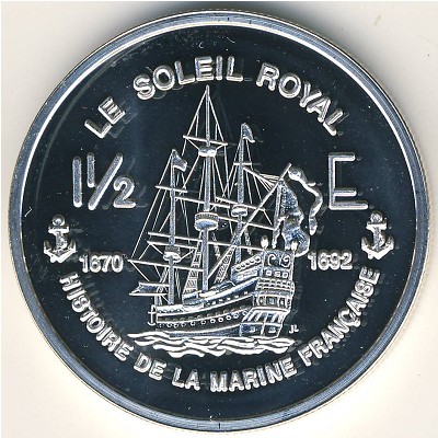 French Guiana., 1.5 euro, 2004