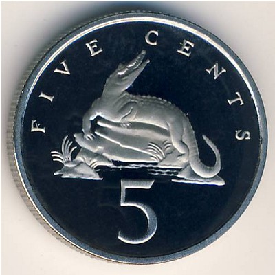 Jamaica, 5 cents, 1990–1993
