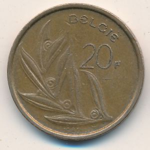 Belgium, 20 francs, 1982