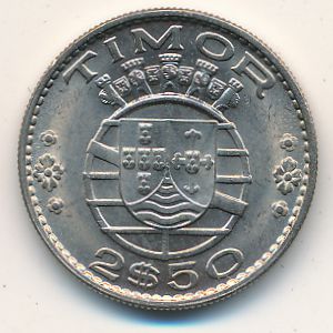 Timor, 2,5 escudos, 1970