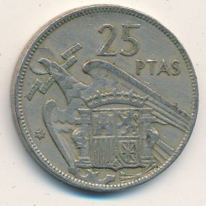 Испания, 25 песет (1957 г.)