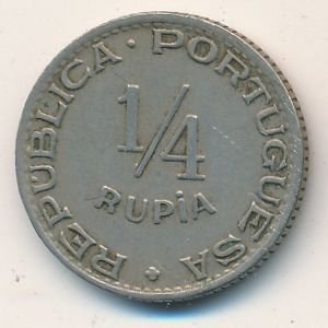 Portuguese India, 1/4 rupia, 1947–1952