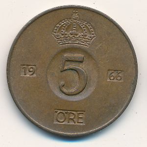 Швеция, 5 эре (1966 г.)