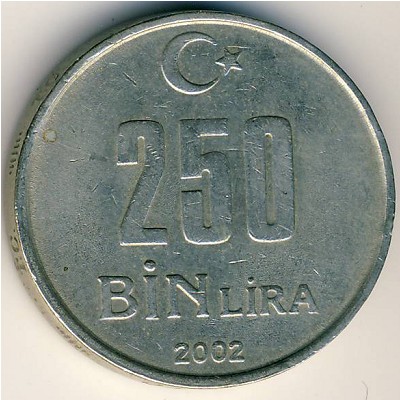 Turkey, 250000 lira, 2002–2004