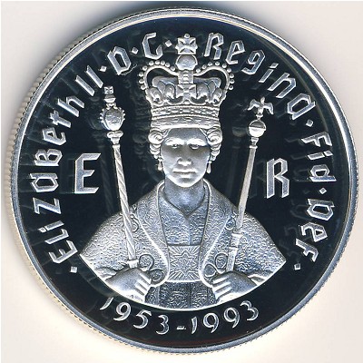 Jamaica, 10 dollars, 1993
