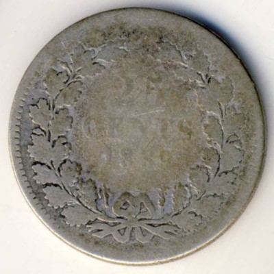 Нидерланды, 25 центов (1849–1890 г.)
