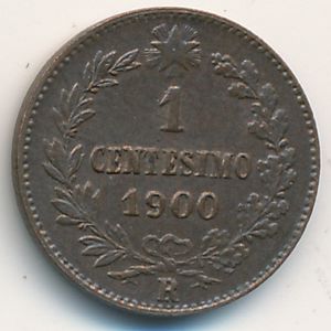 Italy, 1 centesimo, 1895–1900