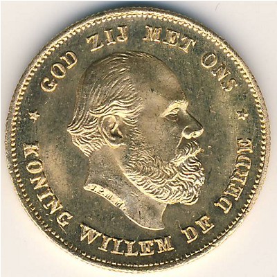 Netherlands, 10 gulden, 1875