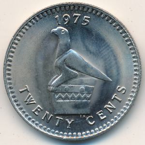 Rhodesia, 20 cents, 1975–1977