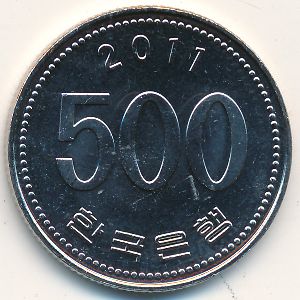 South Korea, 500 won, 2011