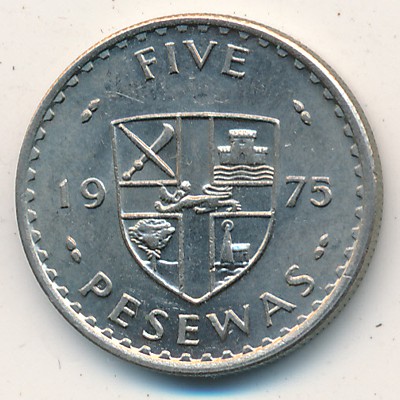 Ghana, 5 pesewas, 1967–1975
