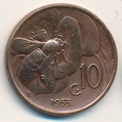 Italy, 10 centesimi, 1919–1937