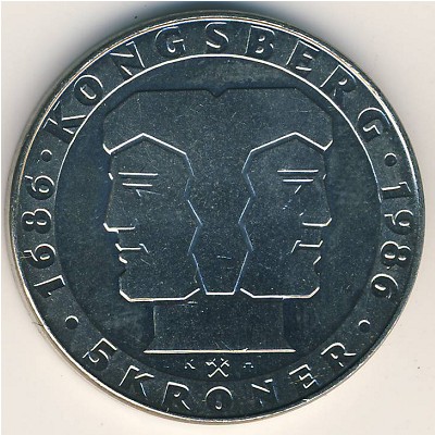 Norway, 5 kroner, 1986