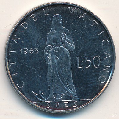 Ватикан, 50 лир (1963–1964 г.)