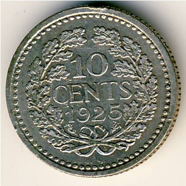Нидерланды, 10 центов (1910–1925 г.)