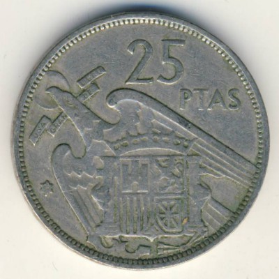 Испания, 25 песет (1957 г.)