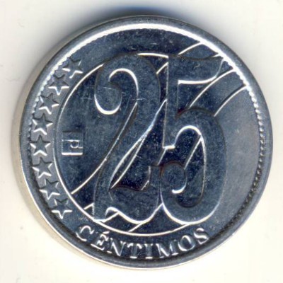 Venezuela, 25 centimos, 2007–2009