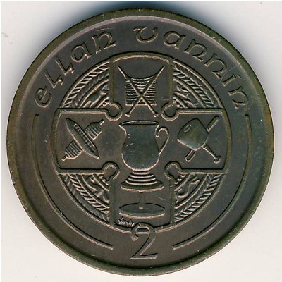 Isle of Man, 2 pence, 1988–1995