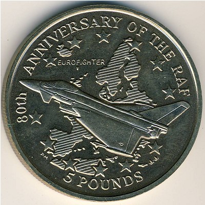 Gibraltar, 5 pounds, 1998