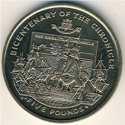 Gibraltar, 5 pounds, 2001