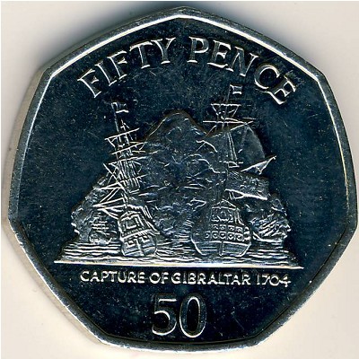 Гибралтар, 50 пенсов (2006–2011 г.)