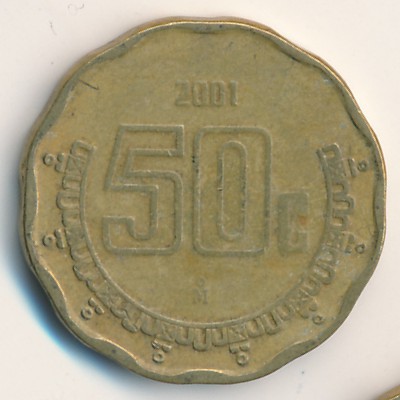 Мексика, 50 сентаво (2001 г.)