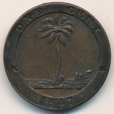 Liberia, 1 cent, 1847