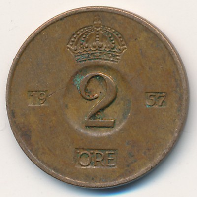 Швеция, 2 эре (1957 г.)