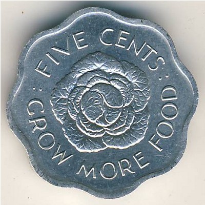 Сейшелы, 5 центов (1972–1975 г.)