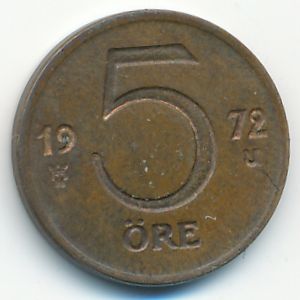 Швеция, 5 эре (1972 г.)