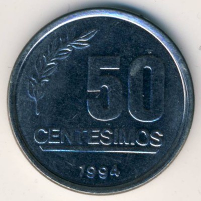 Уругвай, 50 сентесимо (1994–2008 г.)