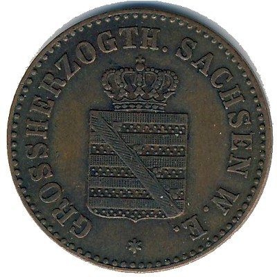 Saxe-Weimar-Eisenach, 2 pfennig, 1858–1865