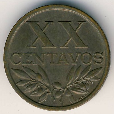 Portugal, 20 centavos, 1942–1969