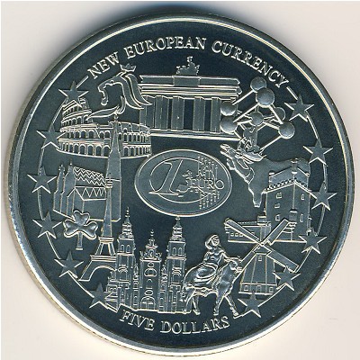 Liberia, 5 dollars, 2001–2002
