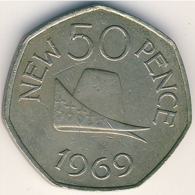 Guernsey, 50 new pence, 1969–1971