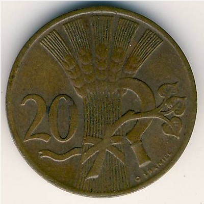 Czechoslovakia, 20 haleru, 1947–1950