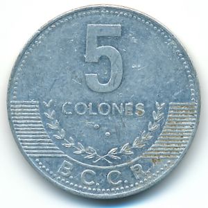 Costa Rica, 5 colones, 2008