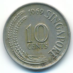 Singapore, 10 cents, 1969