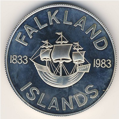 50 islands. Фолклендские острова 50 пенсов. Фолклендские острова, 50 пенсов, 1983, 150 лет британскому управлению. Монеты Фолклендских островов. Фолклендские острова 2 пенса 1983.