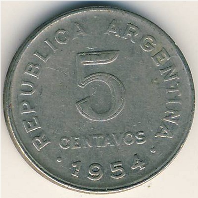 Argentina, 5 centavos, 1954–1956