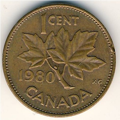 Canada, 1 cent, 1980–1981