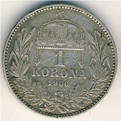 Hungary, 1 korona, 1892–1906