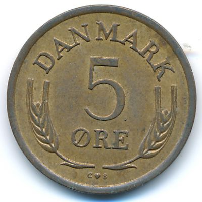 Denmark, 5 ore, 1964