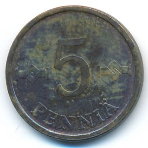 Finland, 5 pennia, 1970