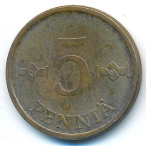 Finland, 5 pennia, 1971