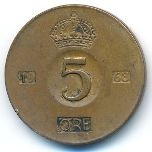 Sweden, 5 ore, 1968